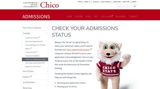 Check Your Admissions Status - Admissions - CSU, Chico