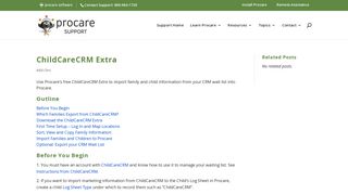 ChildCareCRM Extra - Procare Support
