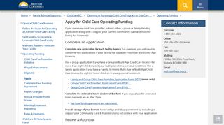 Apply for Child Care Operating Funding - Province of British Columbia