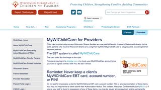 MyWIChildCare for Providers - Wisconsin Department of Children and ...