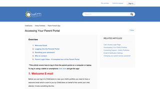 Accessing Your Parent Portal – ChildCarers