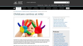 Childcare centres at ANU - Staff Services - ANU