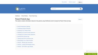 Parent Portal & App – ChildCarers