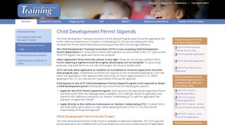 Child Development Permit Stipends - Child Development Training ...