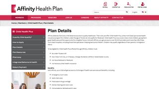 Members | Child Health Plus | Plan Details - Affinity Health Plan