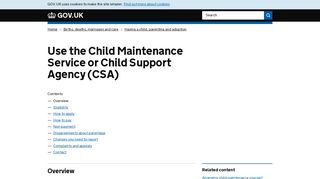 Use the Child Maintenance Service or Child Support Agency (CSA ...