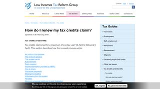 How do I renew my tax credits claim? | Low Incomes Tax Reform Group