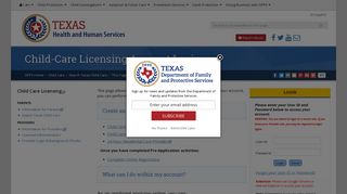 Texas Child-Care Licensing Account Login - DFPS