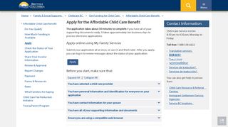 Apply for the Affordable Child Care Benefit ... - Government of BC