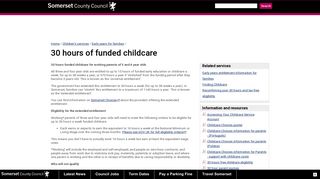 30 hours of funded childcare - Somerset County Council