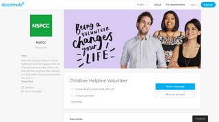 Childline Helpline Volunteer | Deedmob