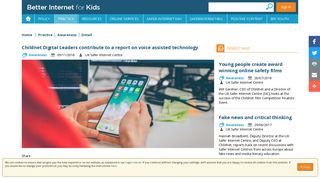 Better Internet for Kids - Childnet Digital Leaders contribute to a report ...