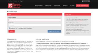 Account Login - Career Opportunities @ Phoenix Children's Hospital