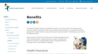 Benefits | Children's Hospital Colorado