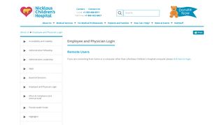 Employee and Physician Login | Nicklaus Children's Hospital - Miami