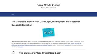 The Children's Place Credit Card Login, Bill Payment and Customer ...
