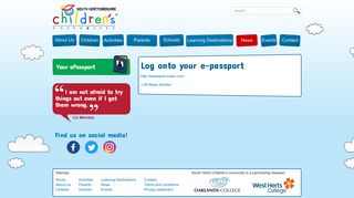 Log onto your e-passport | News | South Herts Children's University