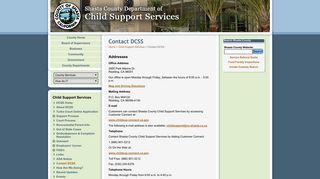 Shasta County Child Support Services - Contact DCSS