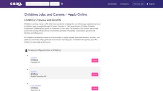 Childtime Job Applications | Apply Online at Childtime | Snagajob