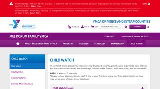 Child Watch > YMCA of Pierce and Kitsap Counties