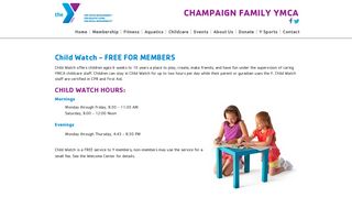 Child Watch - FREE FOR MEMBERS - Champaign Family YMCA