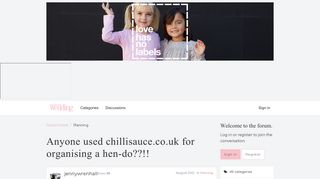 Anyone used chillisauce.co.uk for organising a hen-do??!! — You ...