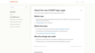 About the new CHIMP login page - CHIMP Help