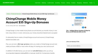 ChimpChange Mobile Money Account $35 Sign-Up Bonuses