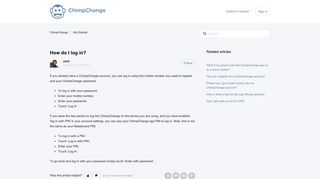 How do I log in? – ChimpChange