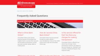 Online Banking FAQs - China Bank