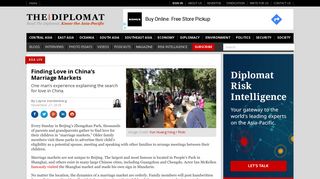 Finding Love in China's Marriage Markets | The Diplomat