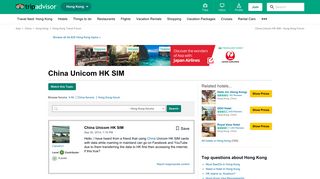 China Unicom HK SIM - Hong Kong Forum - TripAdvisor