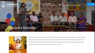 Principal's Message - Chinmaya Vidyalaya Vaduthala