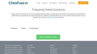 FAQ | ChiroFusion Chiropractic Software