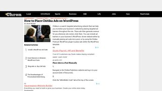 How to Place Chitika Ads on WordPress | Chron.com