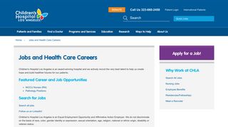 Jobs and Health Care Careers | CHLA