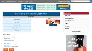 Chocolate Bayou Federal Credit Union - Alvin, TX - Credit Unions Online
