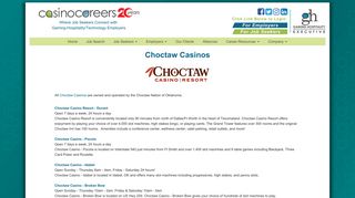Choctaw Casinos - Links - Casino Careers