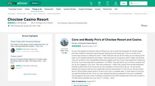Cons and Mostly Pro's of Choctaw Resort and Casino. - Review of ...