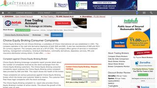 Choice Equity Broking Complaint Report | Complaint against Choice ...