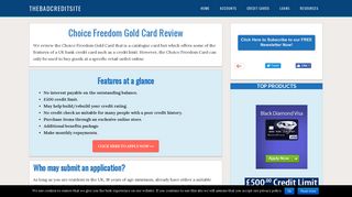 Choice Freedom Gold Card - Apply Online for a Card Now!