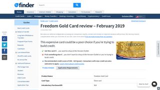 Freedom Gold Card review | finder.com