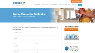 Service Contractor Application | Choice Home Warranty