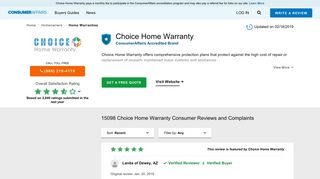 Top 14,914 Reviews and Complaints about Choice Home Warranty