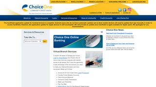 Choice One Online Banking | Virtual Branch Services | Choice One ...