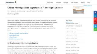 The Choice Privileges Visa: Is It A Good Choice? - Credit Card Review