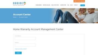 Account Center - Choice Home Warranty
