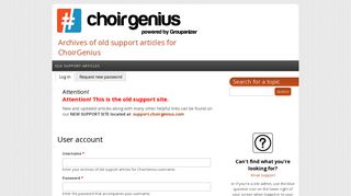 User account | Archives of old support articles for ChoirGenius