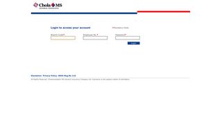 Login Page - Chola MS General Insurance