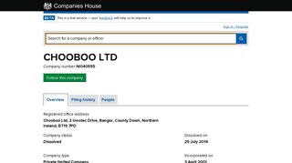 CHOOBOO LTD - Overview (free company information from ...
